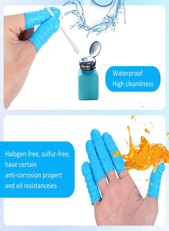Kifmurase 400 PCS Large Disposable Nitrile Finger Cots, Non-allergenic No Powder Finger Protectors, Finger Covers for Beauty, Manicure, Massage, Electronic Repair (Blue) - Image 4